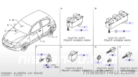 Remlichtschakelaarhouder Nissan 25320-4M405 CA33/ CK12/ D40/ E11/ J10/ K11/ K12/ N16/ P11/ P12/ R51/ T30/ T31/ V10/ WP11/ Z33/ Z50 Origineel.