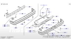 Achterbumper Nissan Cherry N12 85022-01M70 Origineel.