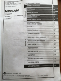 Service manual '' Model P11-144 series '' Revised edition. Volume 1 Nissan Primera P11 - 144