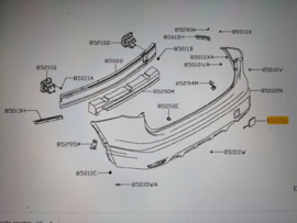 Afdekkap sleepoog achterbumper Nissan Qashqai J11 85071-HV00A Origineel.