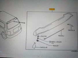 Achterklepspoiler Nissan Micra K11 96030-6F625 (96030-6F600) (KL0) Lichte schade