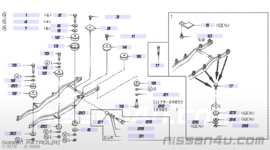 Mounting rubber-body, upper Nissan 95152-G9601 Original.