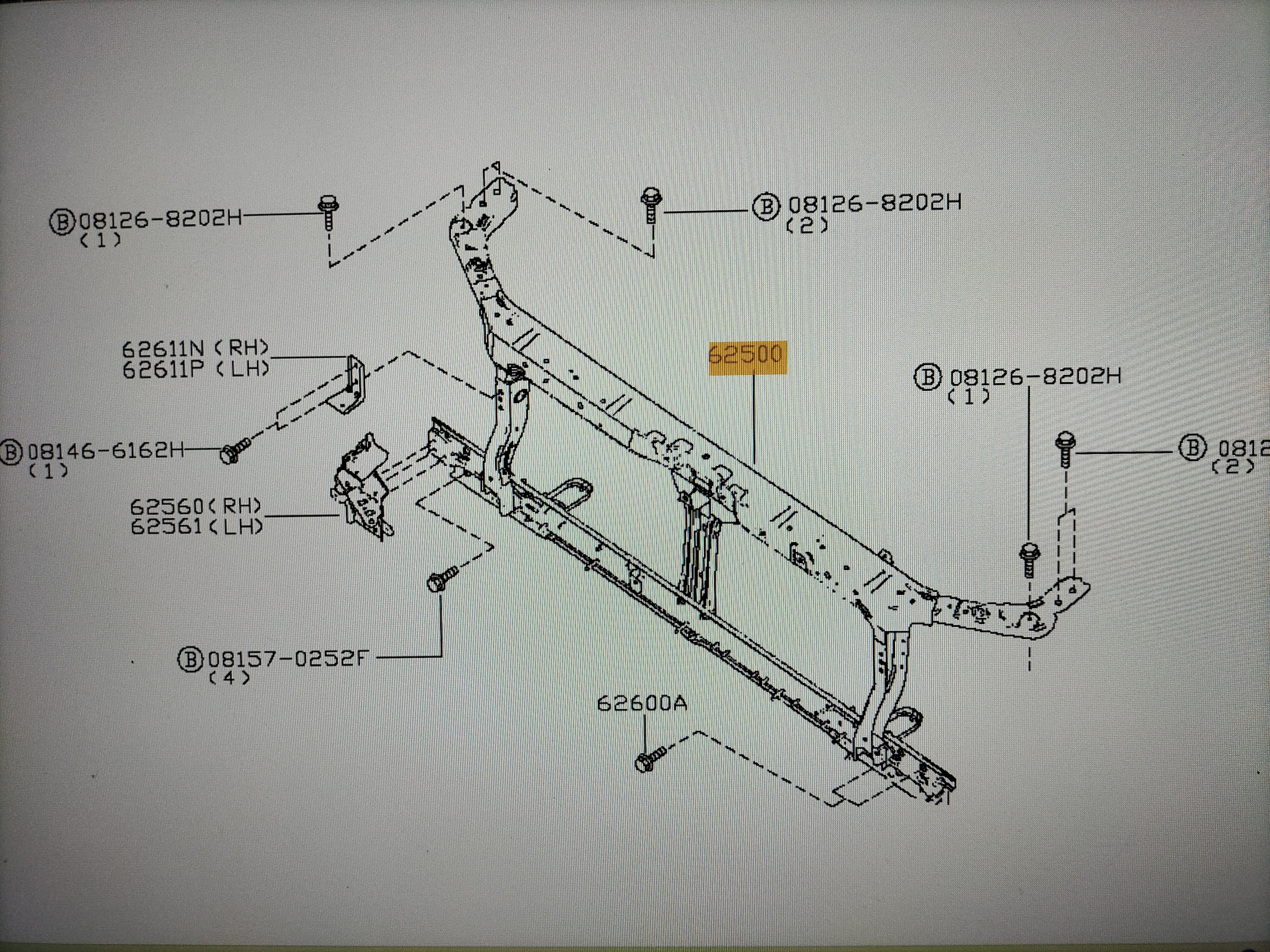 Radiateurframe Nissan 62500-EB3MA D40/ R51 Nieuw.
