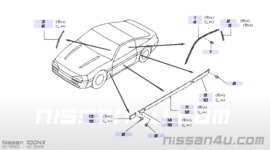 Sierlijst links Nissan 100NX B13 76877-63Y00 Gebruikt.