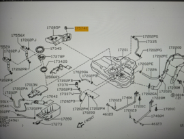 Beschermkap brandstoftank Nissan Micra K11 17285-6F600 Gebruikt.