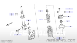 Strut kit-front suspension, left-hand Nissan Micra K11 54303-4F125 Original