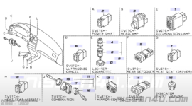 Richtingaanwijzerschakelaar Nissan 25540-2F000 N16/ P11/ V10/ WP11 Origineel.