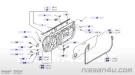 Portier rechts Nissan 100NX B13 80100-70Y30 Geel