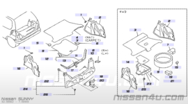 Kofferbakbekleding rechts Nissan Sunny N14 84950-50C05