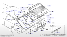 Achterklepruit Nissan Bluebird T12 hatchback 90312-D5610