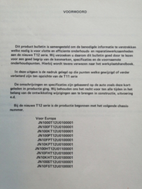 Product bulletin volume 16 '' Nissan Bluebird T12 '' Introduktie mededeling. Gebruikt.