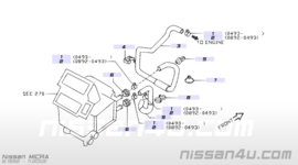 Kachelslang inlet Nissan Micra K11 92400-5F000 Gebruikt.