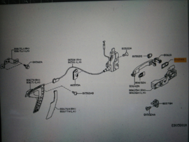 Pakking deurgreep buitenzijde Nissan Primera P12 80654-AV610 Nieuw.