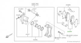 Remblokset vooras Nissan Almera N16 41060-BM525 Origineel. 3 stuks, (incompleet)