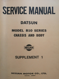 Service manual '' Model 810 series Chassis and Body Supplement 1 '' Datsun Bluebird 810 SM8E-081SG0