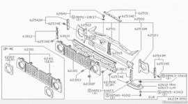 Hoekstuk rechtsvoor Nissan Patrol K160 62660-C7160 Origineel.