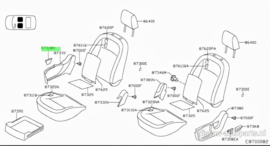 Lever assy-front seat cushion, right-hand Nissan Qashqai J10/ JJ10 87318-BR70A (87318-JD00A) Origineel.