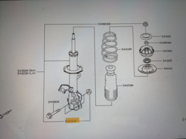 Schokdempermoer Nissan 54588-1HA0B E12/ K13 Origineel.