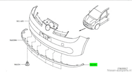 Air spoiler-front left-hand Nissan Note E11 96015-BH10H Used part.