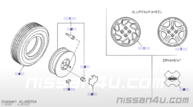 Nut-road wheel M12 X 1,25 Nissan 40224-21001