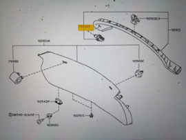 Bevestigingshaak hoedenplank Nissan Qashqai J11 79916-JD00A Origineel