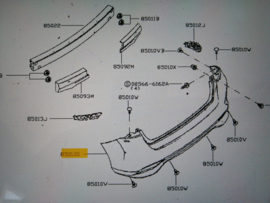 Fascia kit-rear bumper Nissan Pulsar C13 85022-3ZLMH (85022-3ZL0H)