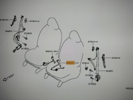 Belt assy-buckle, front seat left-hand Nissan Micra K14 86843-5FA0A Used part.