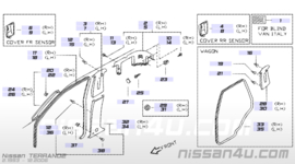 Escutcheon-seat belt, left-hand Nissan Terrano2 R20 76973-7F002 (76973-0F000)