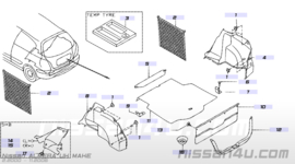 Zijafscherming links kofferbak Nissan Almera N16 84951-BN802