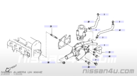 Koelwaterslang QG15DE/QG16DE/QG18DE Nissan 14055-9F602 N16/ P11/ V10/ WP11 Gebruikt.