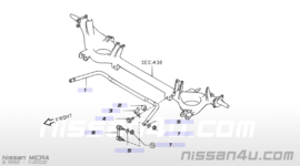 Stabilisatorstangrubber achteras Nissan Micra K11 56243-4F101 Gebruikt.