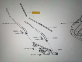 Ruitenwisserblad rechts (flatblade) Nissan Qashqai J10 28890-JD910 Nieuw.