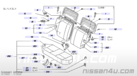 Back rear seat, right-hand Nissan Micra K10 88600-22B70 Used part.