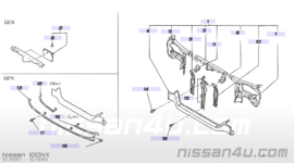 Vertikale steun radiateurframe Nissan 100NX B13 62550-71Y30 Gebruikt.