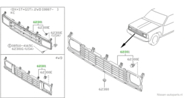 Grille front Nissan King Cab D21 62310-31G00 New.