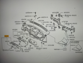 Dashboardkastje Nissan Almera Tino V10 68500-BU700 Gebruikt.