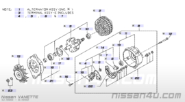 Dynamo Nissan Vanette GC22 LD20 diesel 23100-G5700