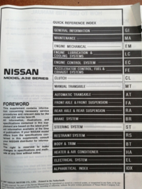 Service manual '' Model A32 series supplement-III '' Nissan Maxima A32 SM7E-A32SE0