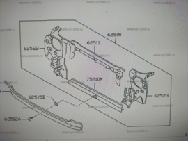 Koplampframe rechts Nissan Micra K10 62520-04B00 Origineel.