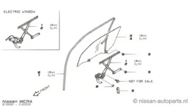 Holder-window Nissan Micra K11 80320-4F100 New.