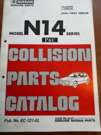 Collision parts catalog model N14 series Nissan Sunny N14 EC-121-EL