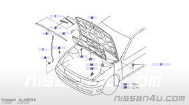 Motorkapscharnier Nissan Almera N15. links. 65401-0M000