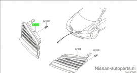 Grille rechts Nissan Primera P12 62320-AU300 Gebruikt.