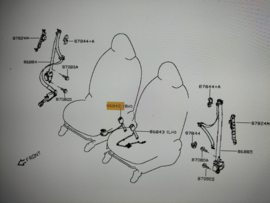 Veiligheidsgordelsluiting rechts Nissan Micra K14 86842-5FA0A Gebruikt.