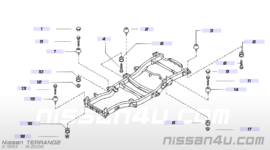 Chassisrubber Nissan Terrano2 R20 95533-0F000 Gebruikt.