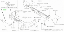Montagesteun achterbumper links Nissan Terrano2 R20 85047-7F000 Gebruikt.