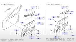 Deurpaneel linksvoor Nissan Almera N16 80901-BN300