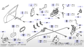 Afdekkap deurgreephendel binnenzijde rechts Nissan 80682-BM610 N16/V10