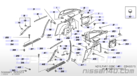 Clip-trim Nissan 76981-21P04 C32/ E24/ Z31 Original.