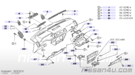 Cover Nissan 300ZX Z31 68920-01P10 Used part, with switch.